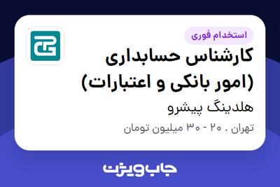 استخدام کارشناس حسابداری (امور بانکی و اعتبارات) در هلدینگ پیشرو