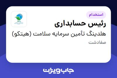 استخدام رئیس حسابداری در هلدینگ تأمین سرمایه سلامت (هیتکو)