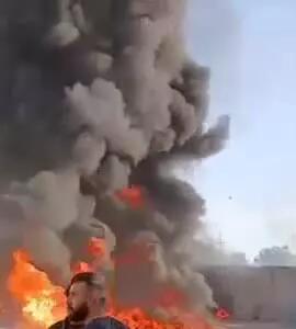 آتش‌سوزی گسترده در کارگاه فرآورده‌های نفتی شرق اصفهان