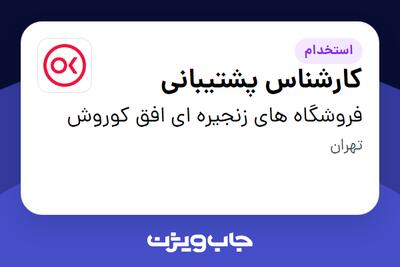 استخدام کارشناس پشتیبانی - آقا در فروشگاه های زنجیره ای افق کوروش