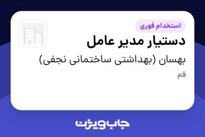 استخدام دستیار مدیر عامل در بهسان (بهداشتی ساختمانی نجفی)