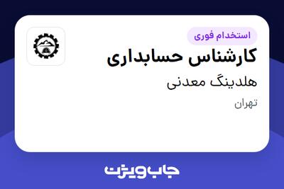 استخدام کارشناس حسابداری در هلدینگ معدنی