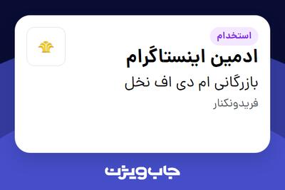 استخدام ادمین اینستاگرام - خانم در بازرگانی ام دی اف نخل