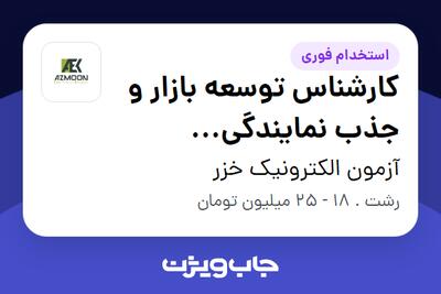 استخدام کارشناس توسعه بازار و جذب نمایندگی (محصولات امنیتی - IoT) در آزمون الکترونیک خزر