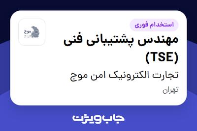 استخدام مهندس پشتیبانی فنی (TSE) در تجارت الکترونیک امن موج