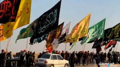 کاروان بزرگ پیاده‌روی عشاق الحسین رامشیر در مسیر کربلا + فیلم