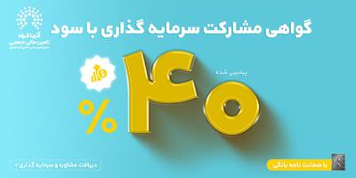 فرصتی کم‌نظیر برای مشارکت در پروژه‌های بزرگ با تضمین اصل سرمایه و سود پیش بینی شده ۴۰٪ سالیانه (بدون تضمین سود)
