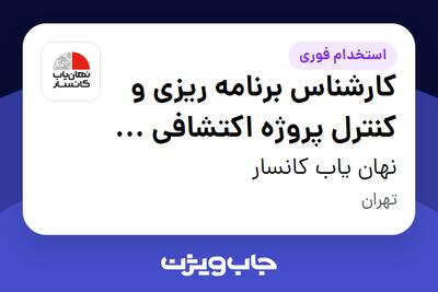 استخدام کارشناس برنامه ریزی و کنترل پروژه اکتشافی و معدنی در نهان یاب کانسار