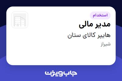 استخدام مدیر مالی در هایپر کالای ستان