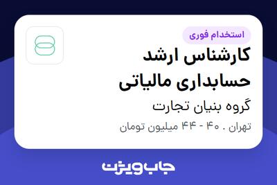 استخدام کارشناس ارشد حسابداری مالیاتی در گروه بنیان تجارت