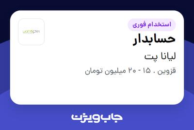 استخدام حسابدار - خانم در لیانا پت