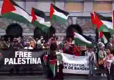 فیلم/ تظاهرات همبستگی با فلسطین در بلژیک